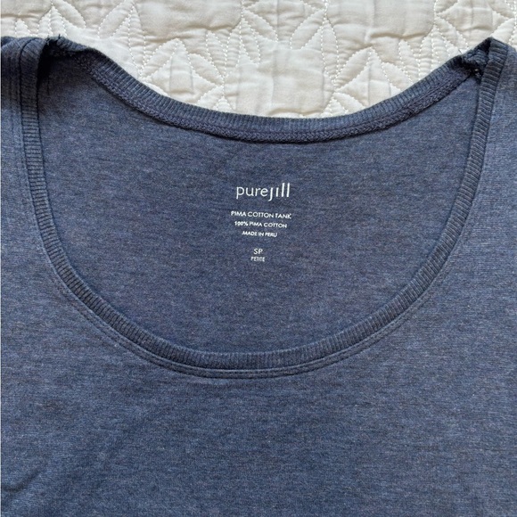 Blue Pima Cotton JJill Tank Top - Picture 5 of 5